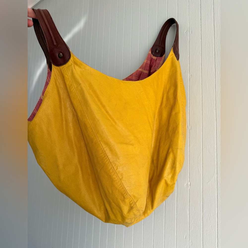 Yellow Leather Tote By Talula De La Lune View 2